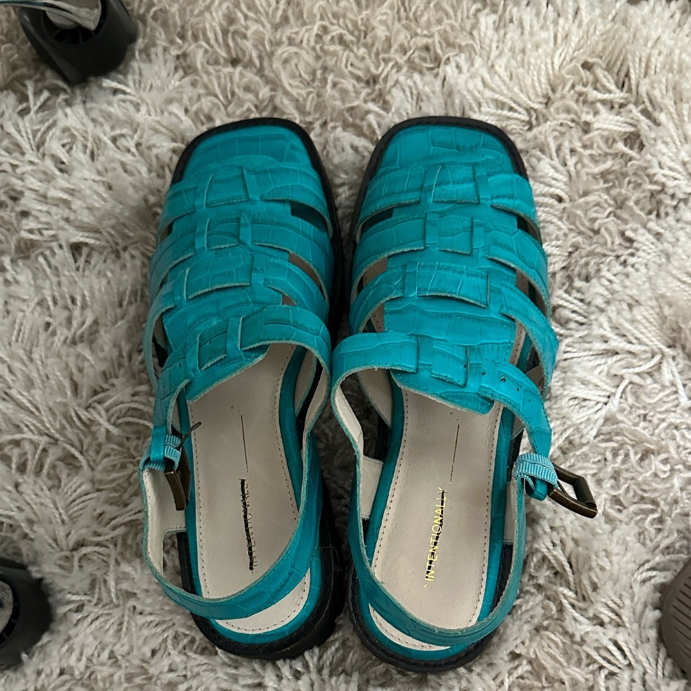 Turquoise Free People Sandals